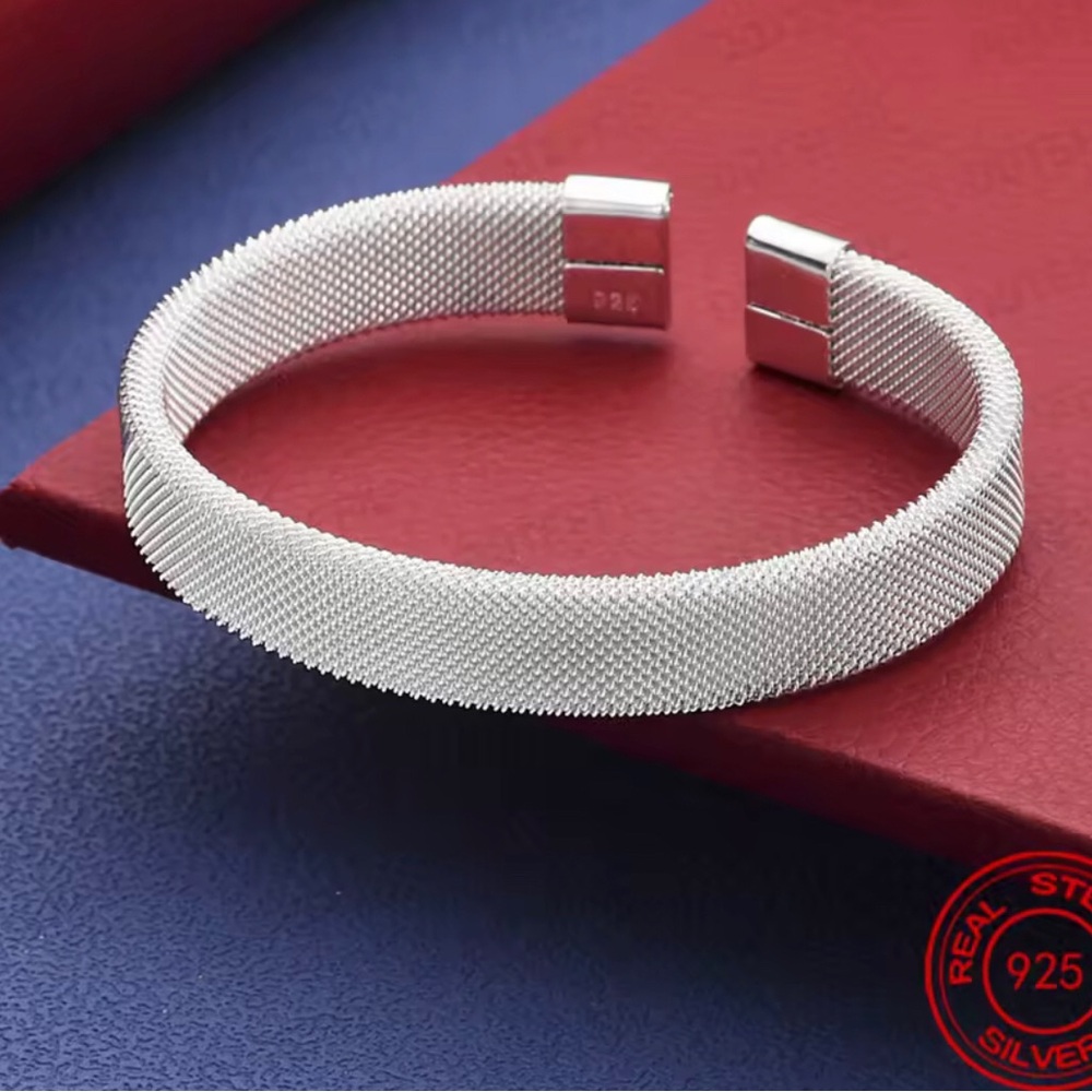 Sterling Silver Textured Cuff Bracelet